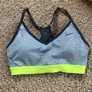 nike sports bra grey and yellow